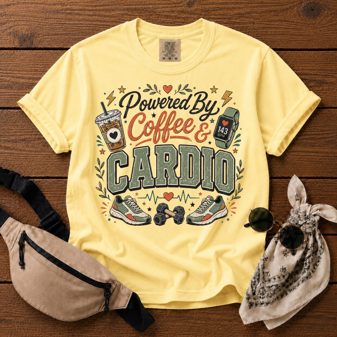 Powered By Coffee & Cardio Mama T-Shirt