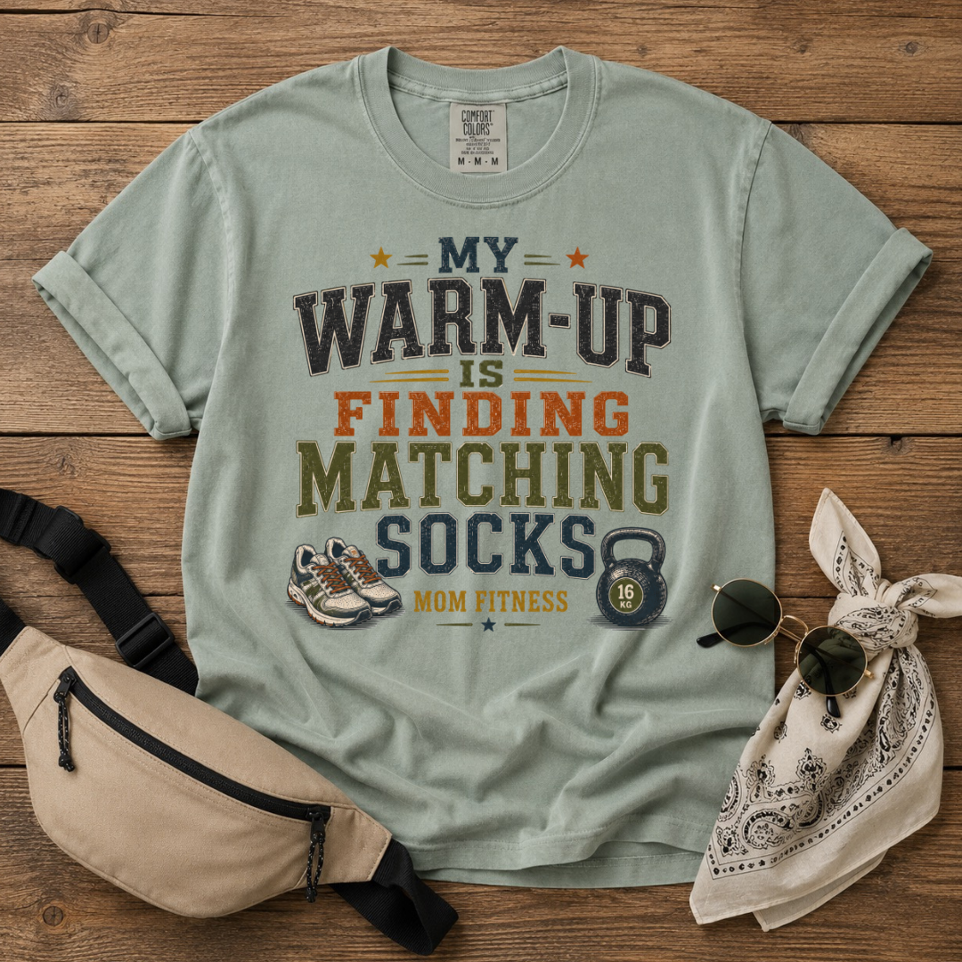Finding Socks is Mom's Warmup T-Shirt