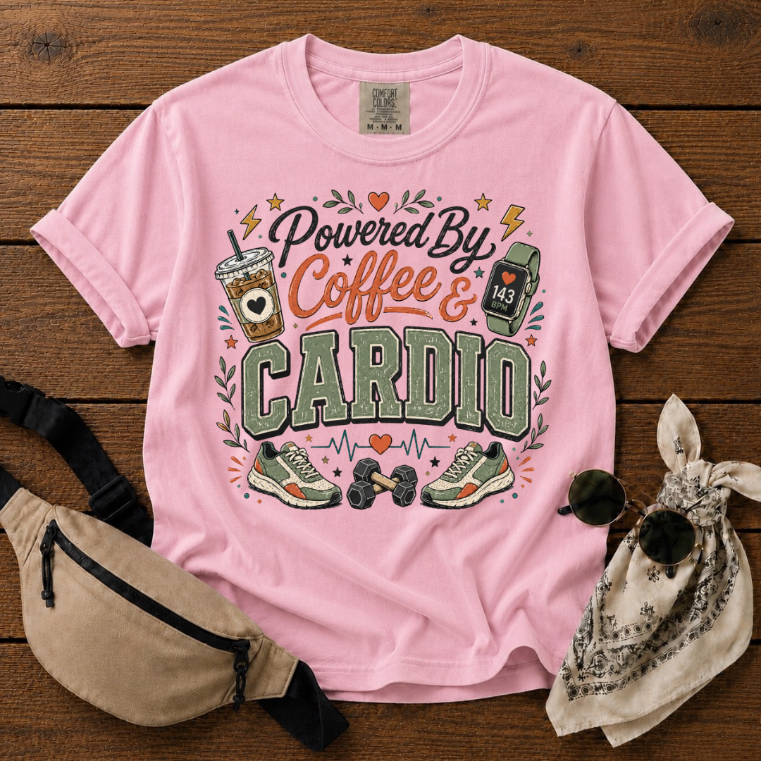 Powered By Coffee & Cardio Mama T-Shirt