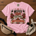 Messy Bun Tattoos Motherhood T-Shirt