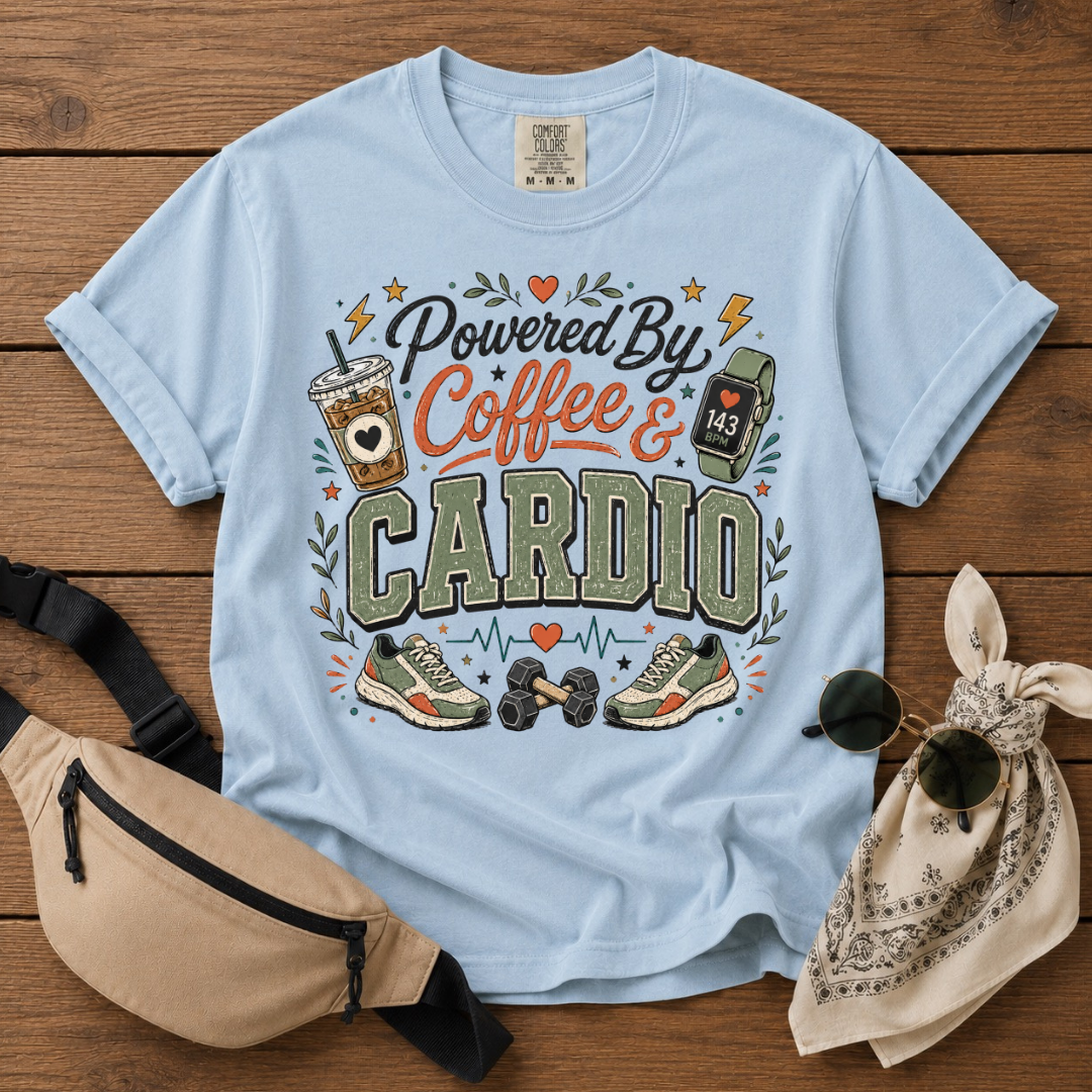 Powered By Coffee & Cardio Mama T-Shirt