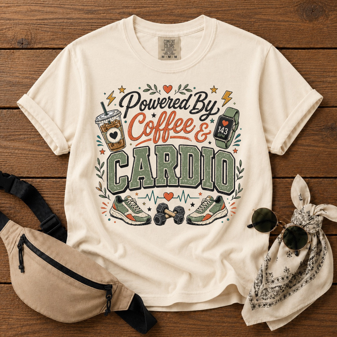 Powered By Coffee & Cardio Mama T-Shirt