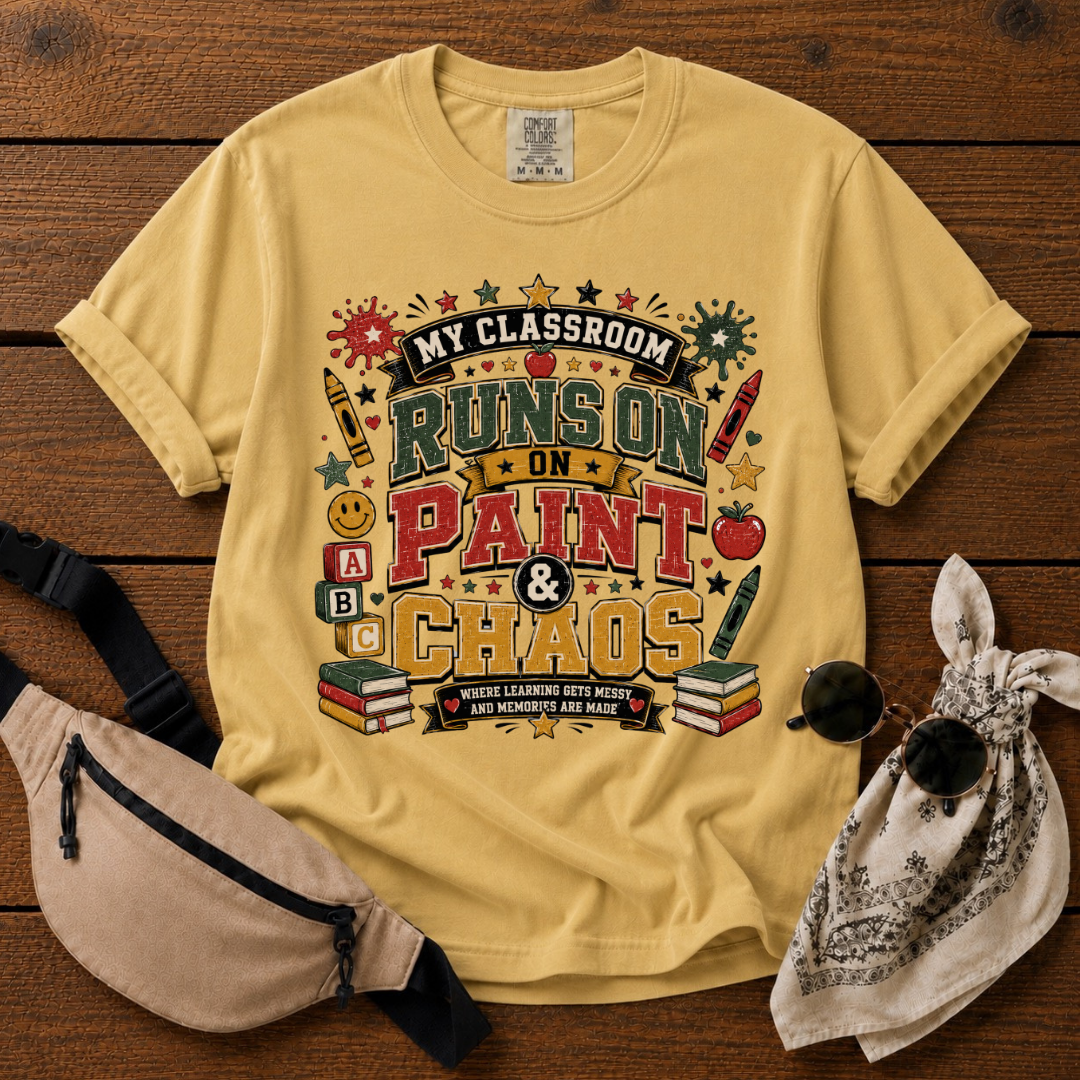 Paint And Chaos Teacher Mom T-Shirt